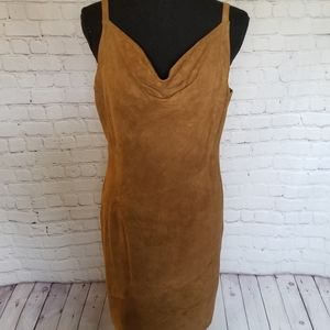 Anne Klein 10 brown suede sleeveless dress